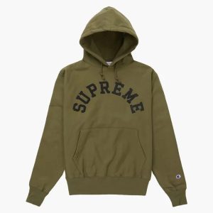Supreme Champion Hooded Sweatshirt (ss25) Olive