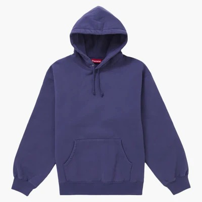 Supreme Frayed Hooded Sweatshirt Washed Navy