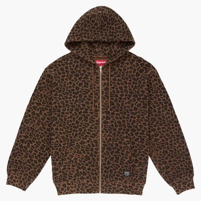 Supreme Hooded Zip Up Thermal (ss25) Leopard