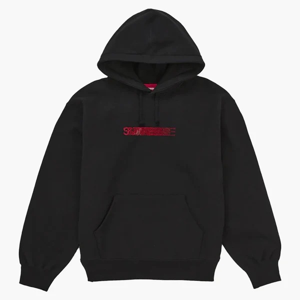 Supreme Swarovski Motion Logo Hooded Sweatshirt Black
