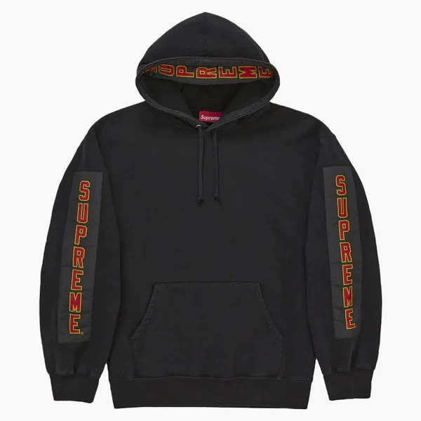 Supreme Woven Patches Hooded Sweatshirt Black