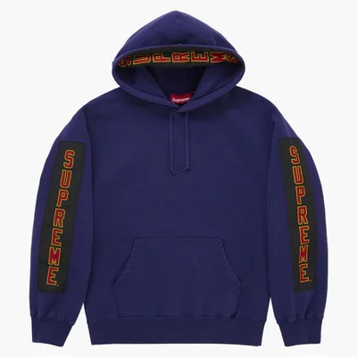 Supreme Woven Patches Hooded Sweatshirt Royal