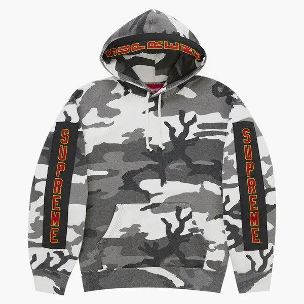 Supreme Woven Patches Hooded Sweatshirt Snow Camo