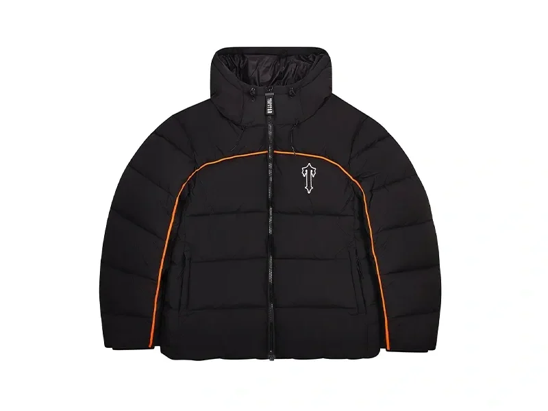 Kurtka Puchowa Trapstar Irongate Arch Pipping Czarny Pomarańczowy