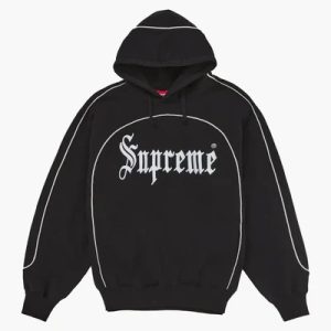 Supreme Curve Piping Hooded Sweatshirt Black