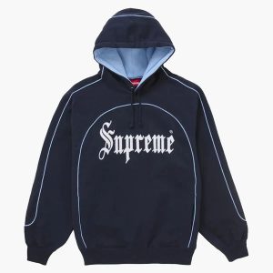 Supreme Curve Piping Hooded Sweatshirt Navy