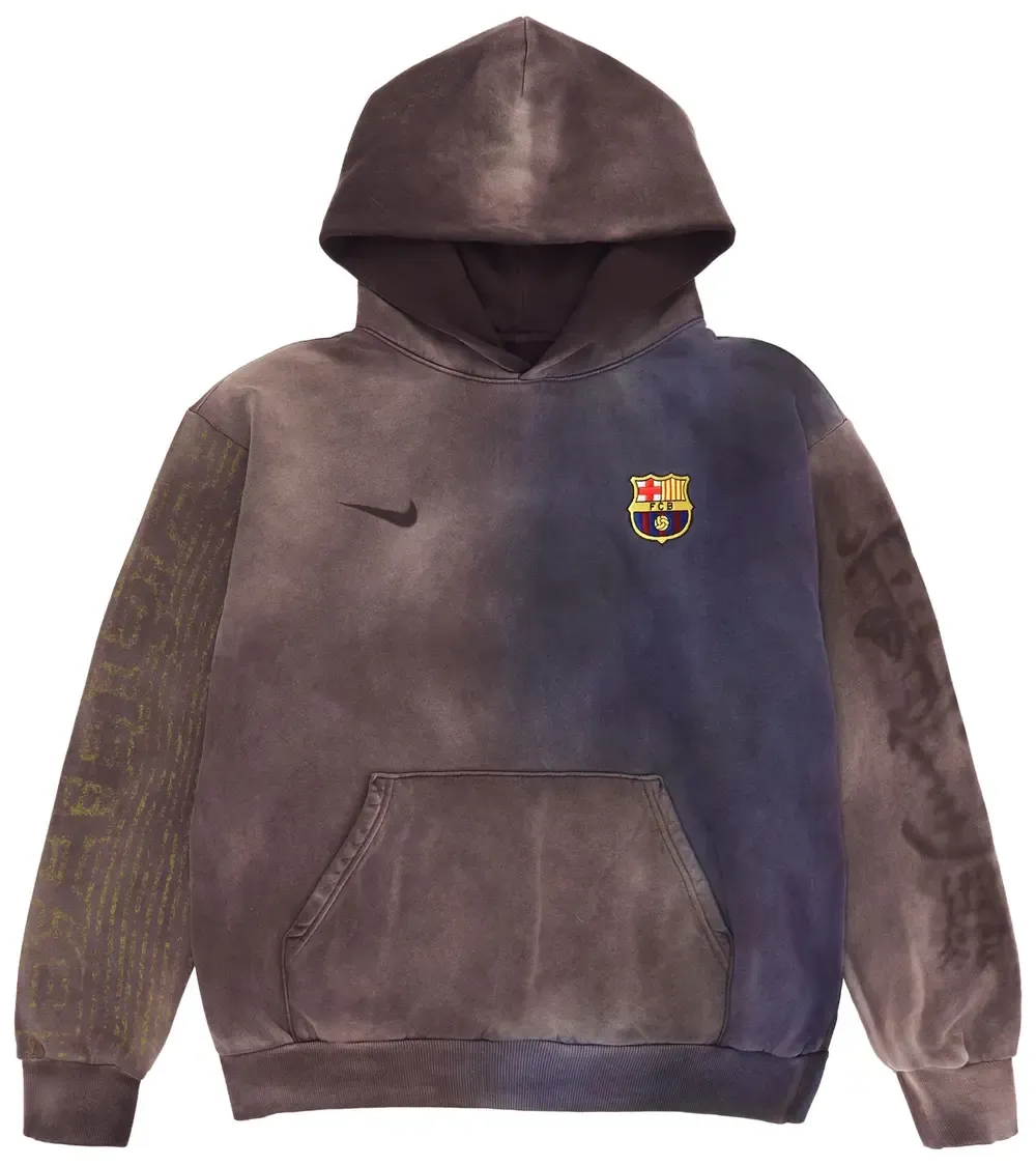 Nike FC Barcelona x Cactus Jack Split-Dye Crest Hoodie Brown