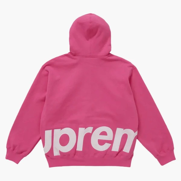 Supreme Big Logo Zip Up Hooded Sweatshirt Magenta