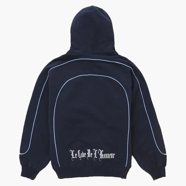 Supreme Curve Piping Hooded Sweatshirt Navy