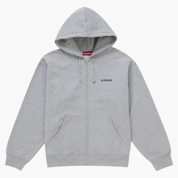 Supreme Idgaf Zip Up Hooded Sweatshirt Heather Grey