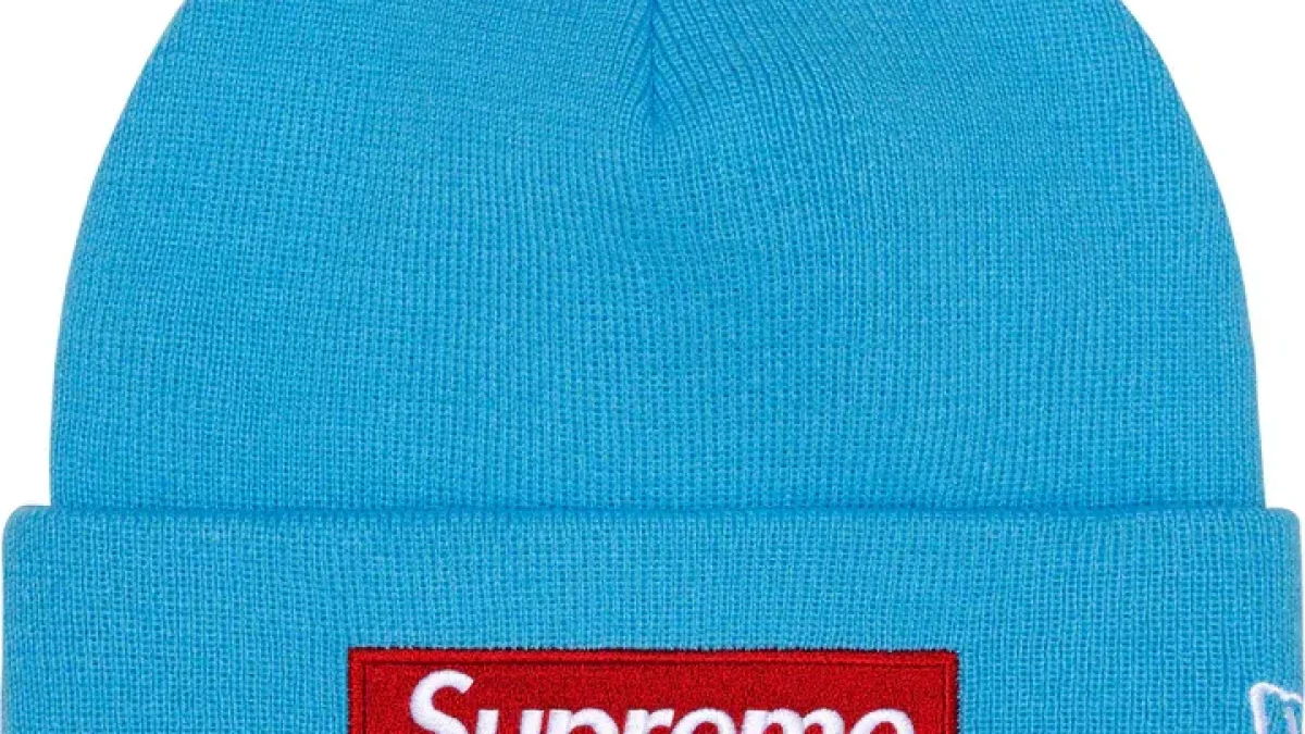 Supreme x New Era ボックスロゴ ビーニー シアンブルー - sneakerman