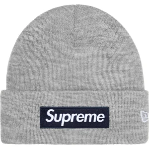 Supreme x New Era Box Logo Beanie Heather grey