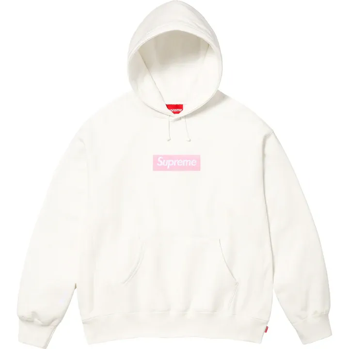 Bluza Supreme Box Logo Biało Różowa